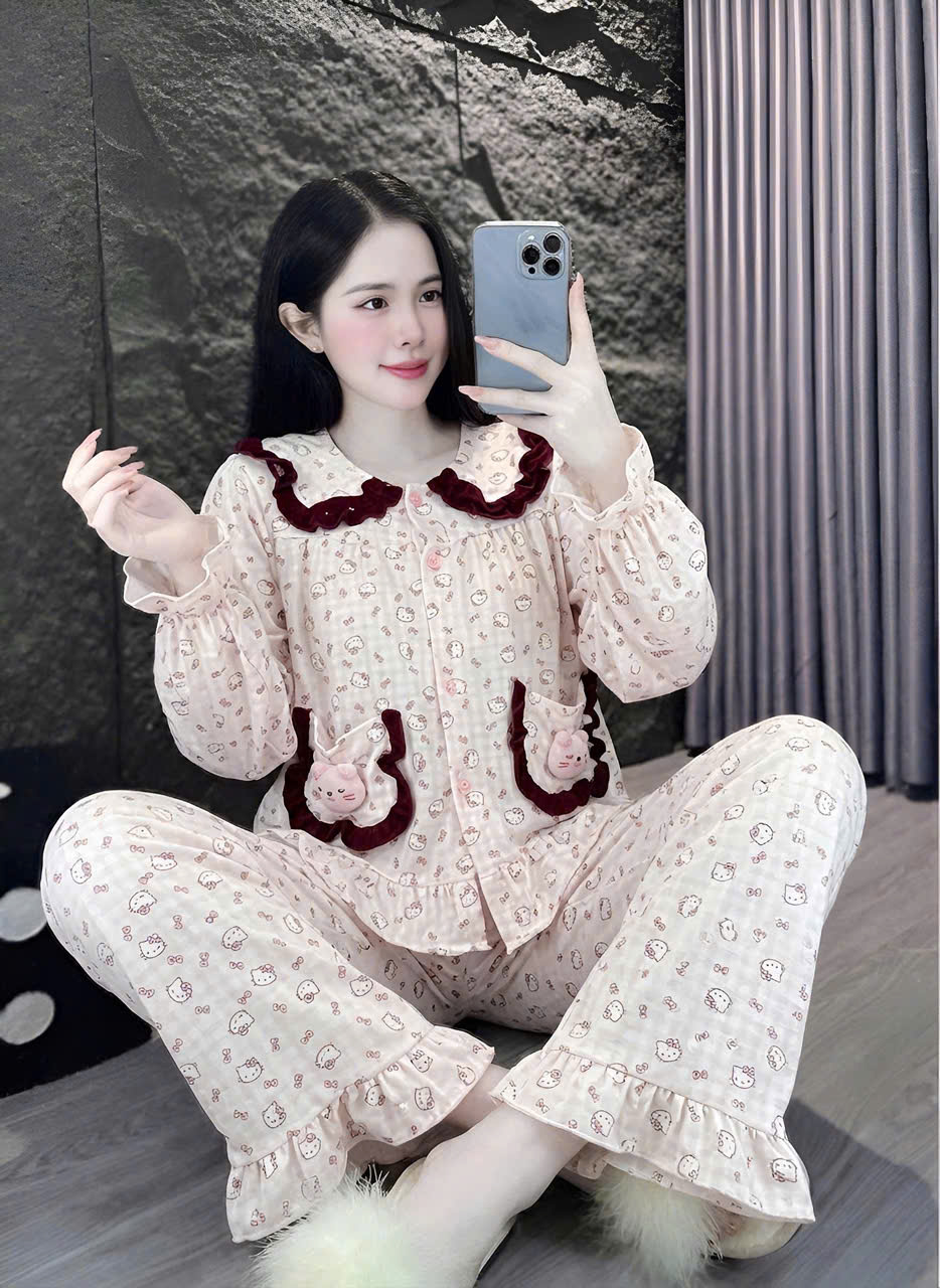 10 mẫu tay dài lụa đũi mềm gắn gấu