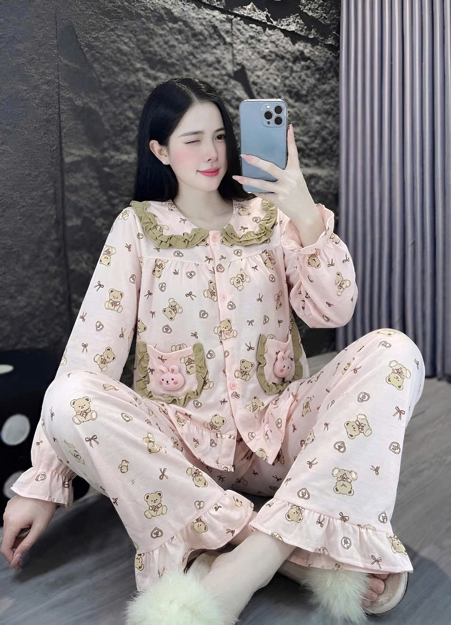 10 mẫu tay dài lụa đũi mềm gắn gấu