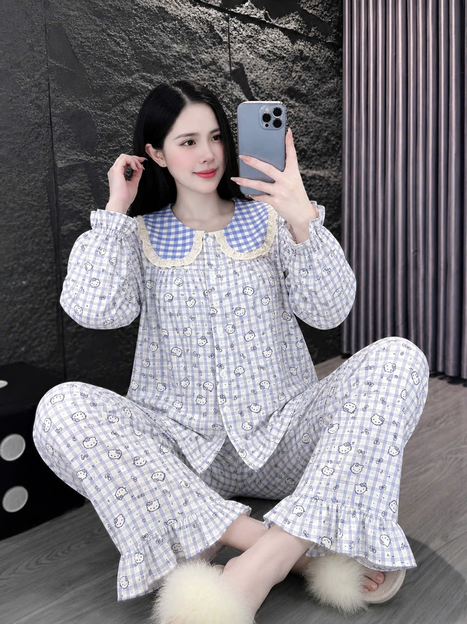 13 mẫu tay dài lụa đũi gắn gấu