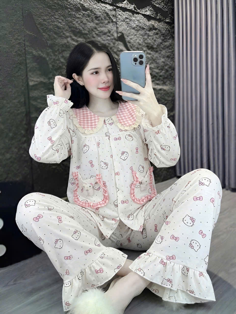 13 mẫu tay dài lụa đũi gắn gấu