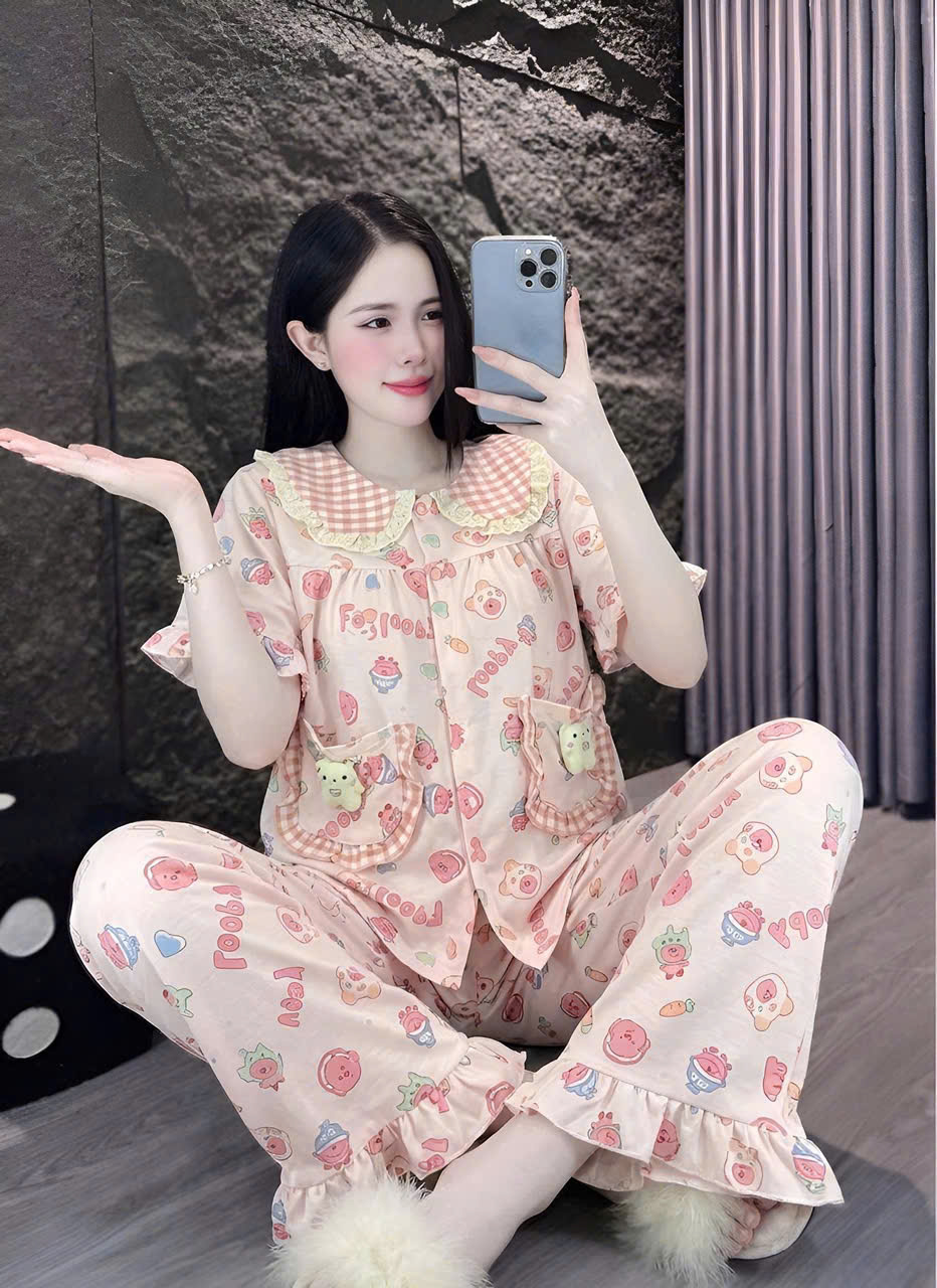 13mẫu tay ngắn lụa đũi mềm gắn gấu