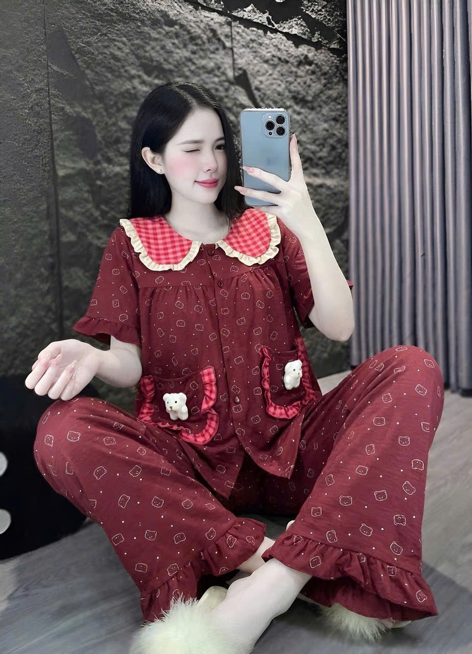 13mẫu tay ngắn lụa đũi mềm gắn gấu