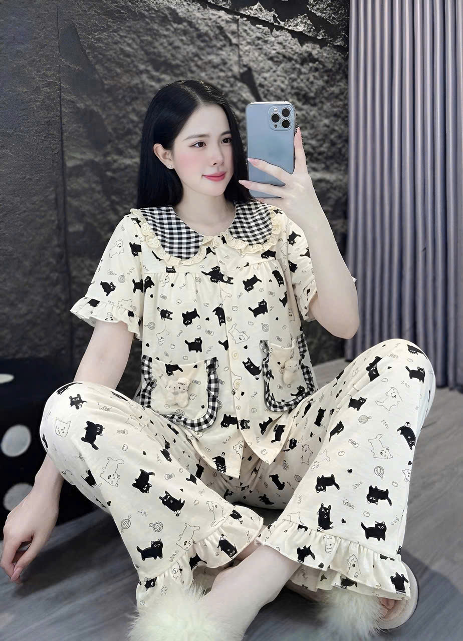 13mẫu tay ngắn lụa đũi mềm gắn gấu
