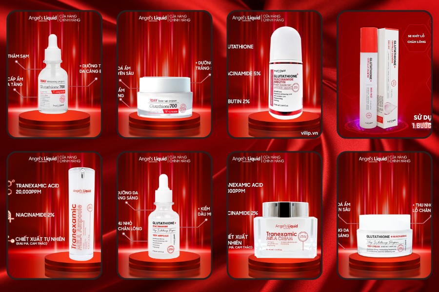 Dưỡng da trắng sáng không tì vết cùng loạt sản phẩm nhà Angel's Liquid