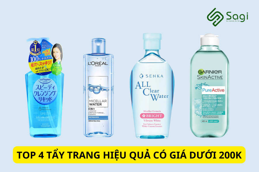 Top 4 nước tẩy trang có giá dưới 200k nhưng hiệu quả làm sạch cực kỳ tốt