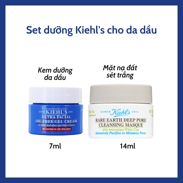 Set Kiehls mặt nạ 14ml + kem dưỡng 7ml