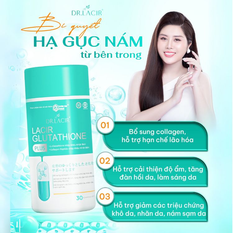 Dr.LACIR. Viên Uống Glutathion 600 Trắng Da