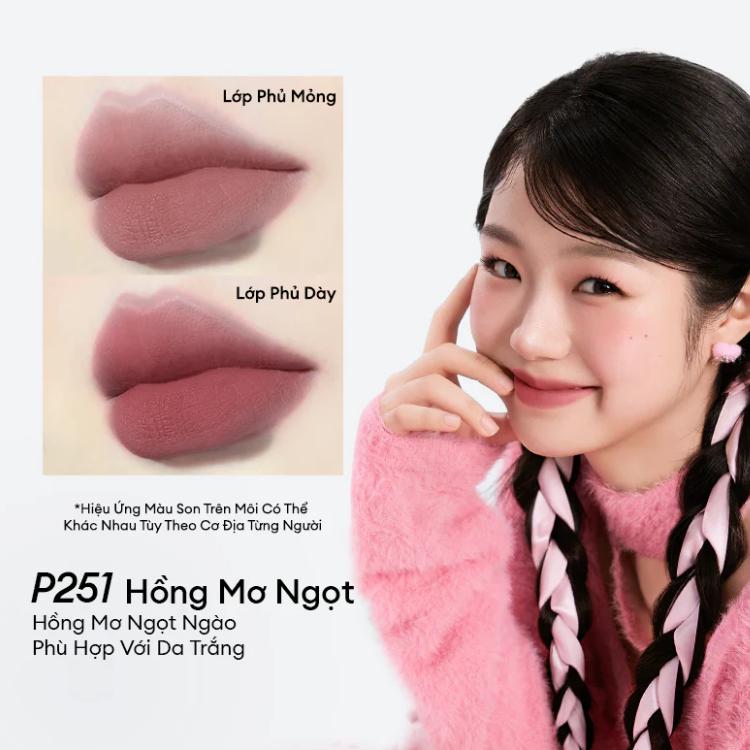 COLORKEY. Son Kem Velvet P251 Màu Hồng Mơ Ngọt