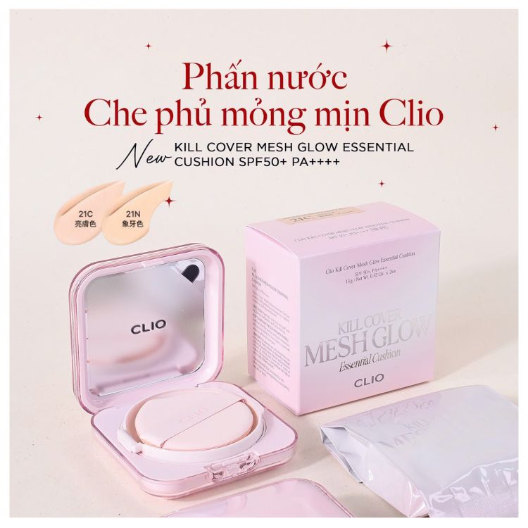 Cushion Clio Kill Cover Mesh Glow Vỏ Hồng (MỚI) # 21C lingerie