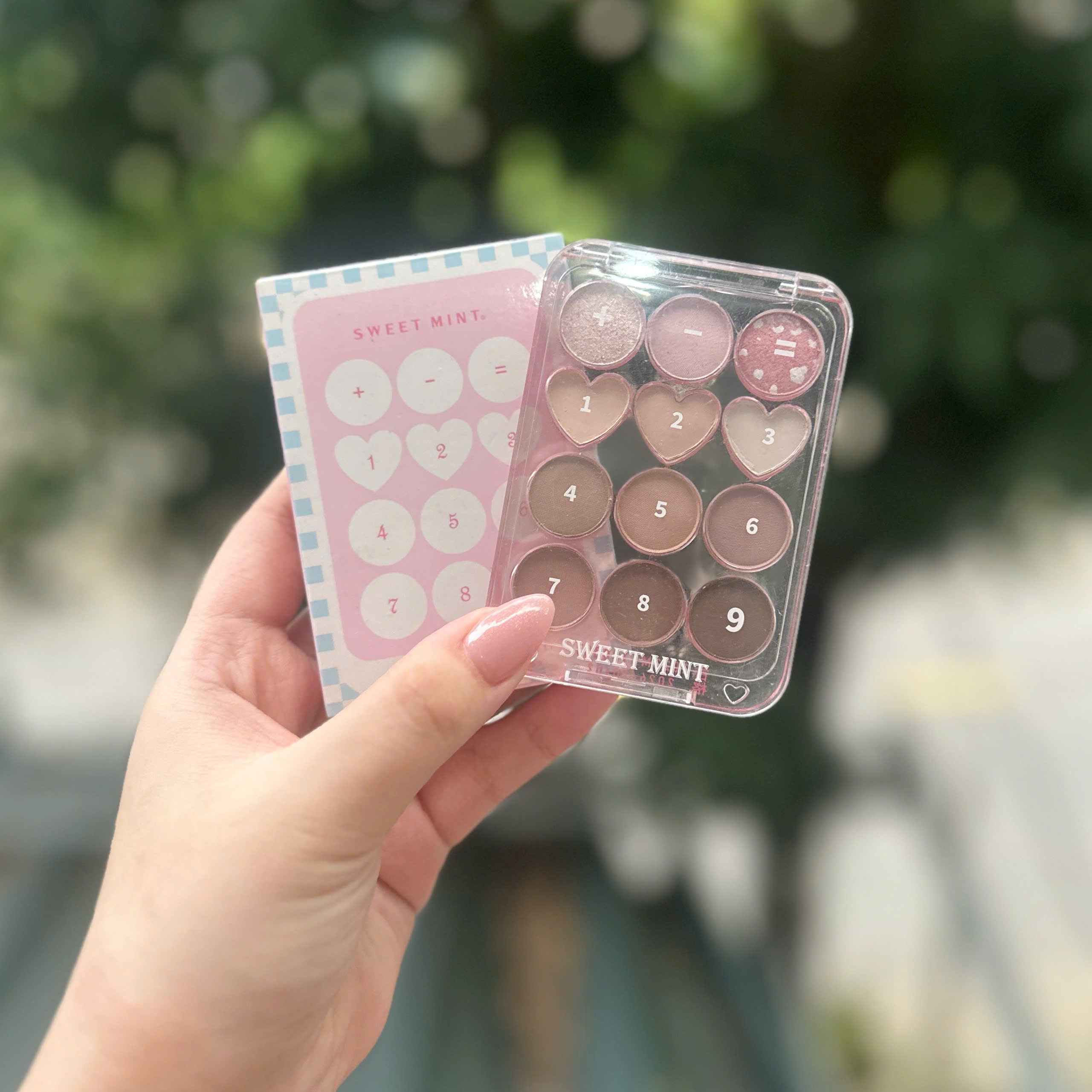 Bảng Phấn Mắt SWEET MINT 12 ô màu trái tim