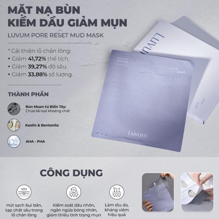 Luvum. Mặt Nạ Thạch Pore Reset Mud Kiềm Dầu Giảm Mụn