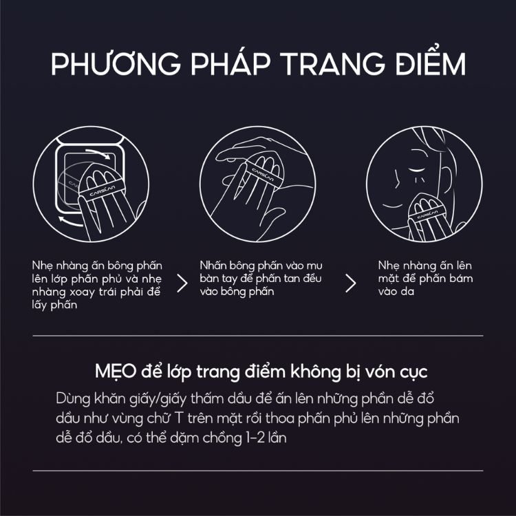 Phấn Nén Kiềm Dầu Carslan Nắp Bạc Tone Tím hiệu chỉnh màu da