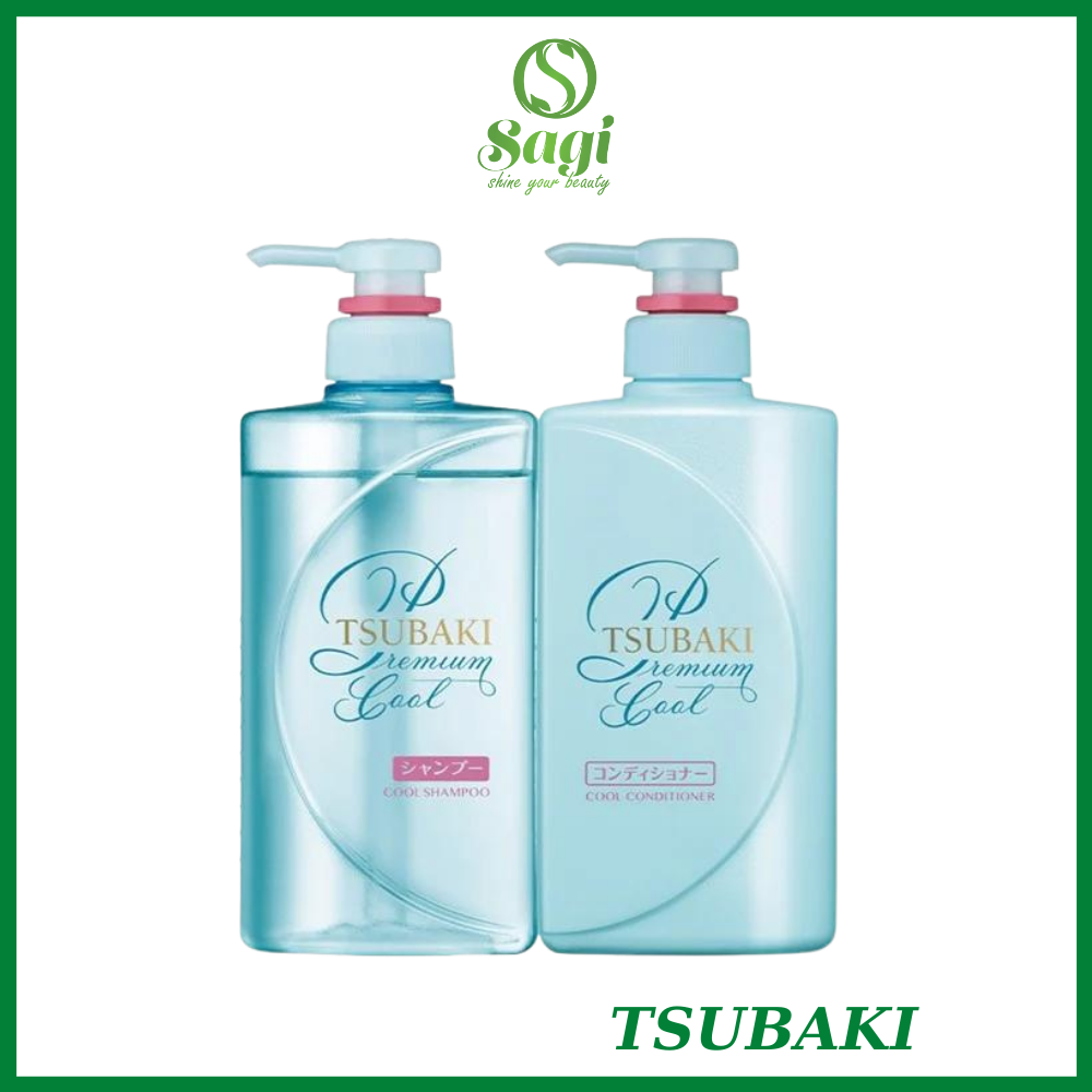 Set Gội Xả TSUBAKI Premium XANH