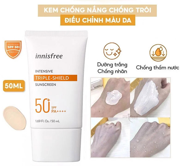 Kem Chống Nắng Innisfree Intensive Triple Shield SPF50+ PA++++