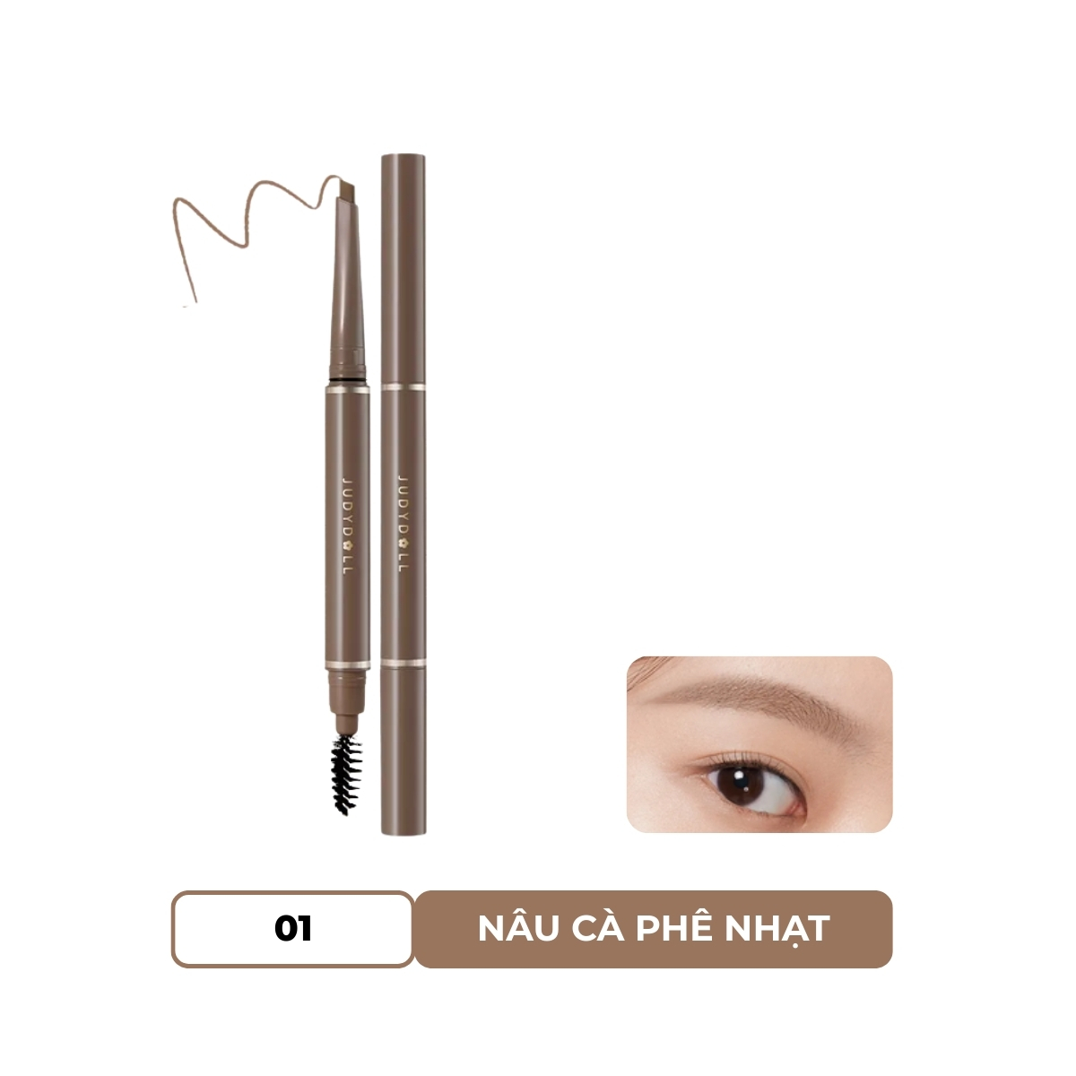 Judydoll. chì kẻ mày 2 đầu #01 - nâu nhạt