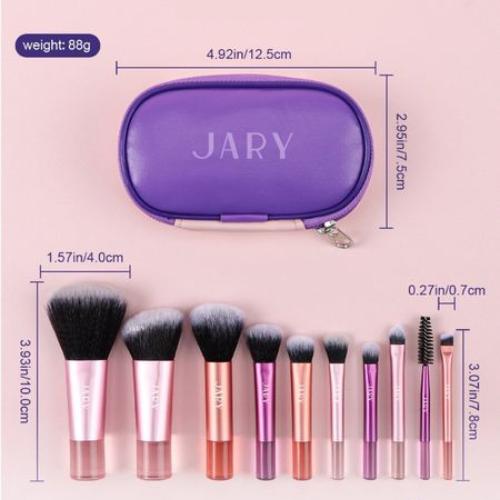 JARY. Bộ cọ 10 cây mini #RAINBOW