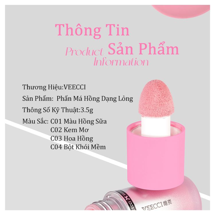 Má Hồng Kem Veecci Water Light Ửng Hồng Căng Bóng