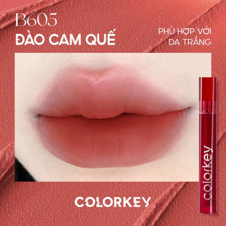 COLORKEY. Son Kem Velvet B605 Màu Đào Cam Quế