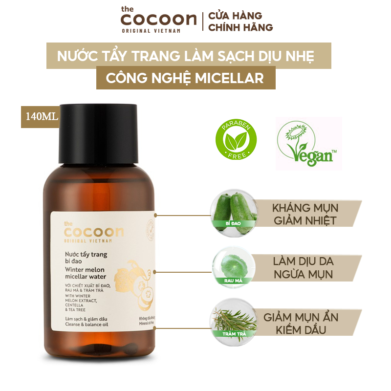 COCOON. Nước tẩy trang bí đao 140ml