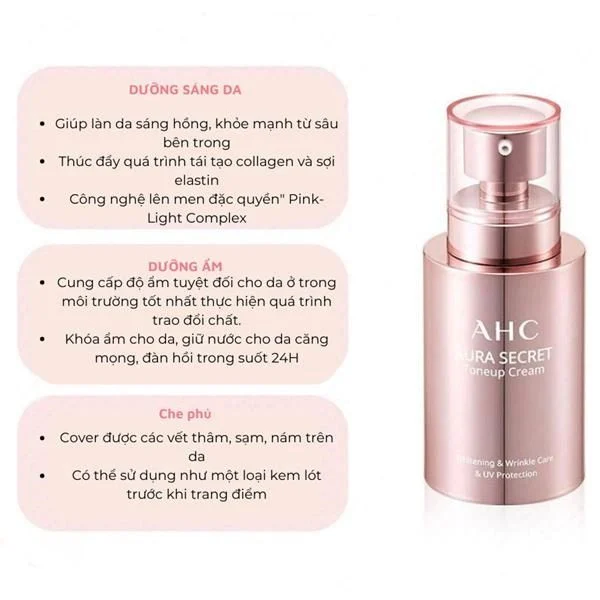 Kem Dưỡng AHC Aura Secret Tone Up Cream SPF30 PA++ 50g 