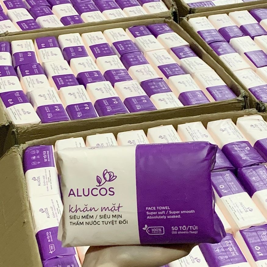 ALUCOS. Khăn khô dạng rút 50 miếng