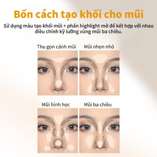 Bảng phấn bắt sáng và tạo khối VEECCI tự nhiên, lâu trôi highlight Contoun #V01
