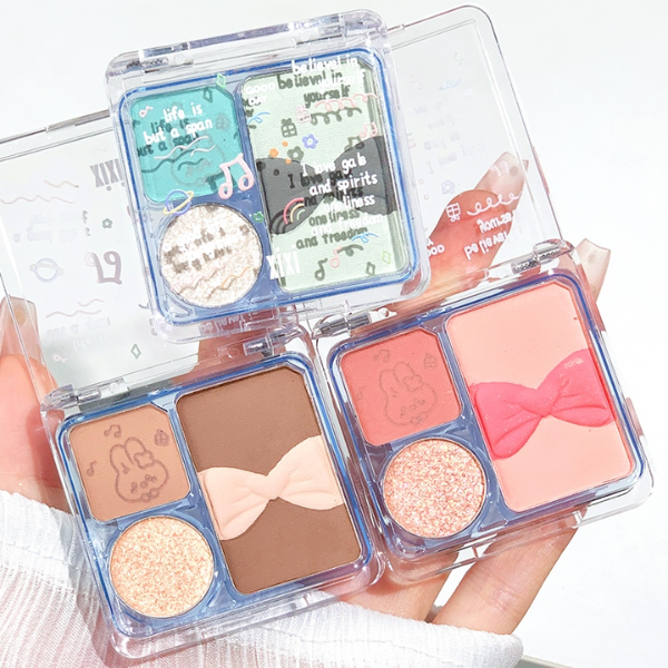 Bảng phấn mắt Xixi 3in1 Má hồng kèm highlight Melody lấp lánh Billie Diary Eye Shadow 3 ô