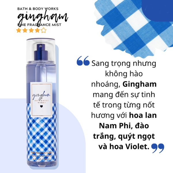 Xịt thơm BBW 236ml - Gingham