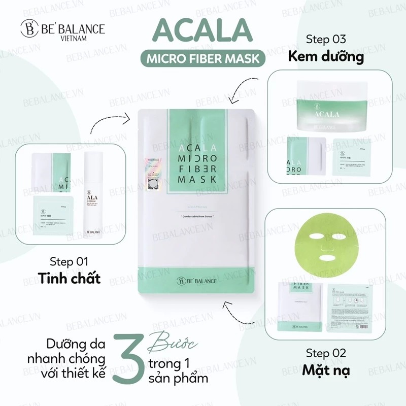 BE BALANCE. Mặt Nạ Giấy Acala Xanh Lá