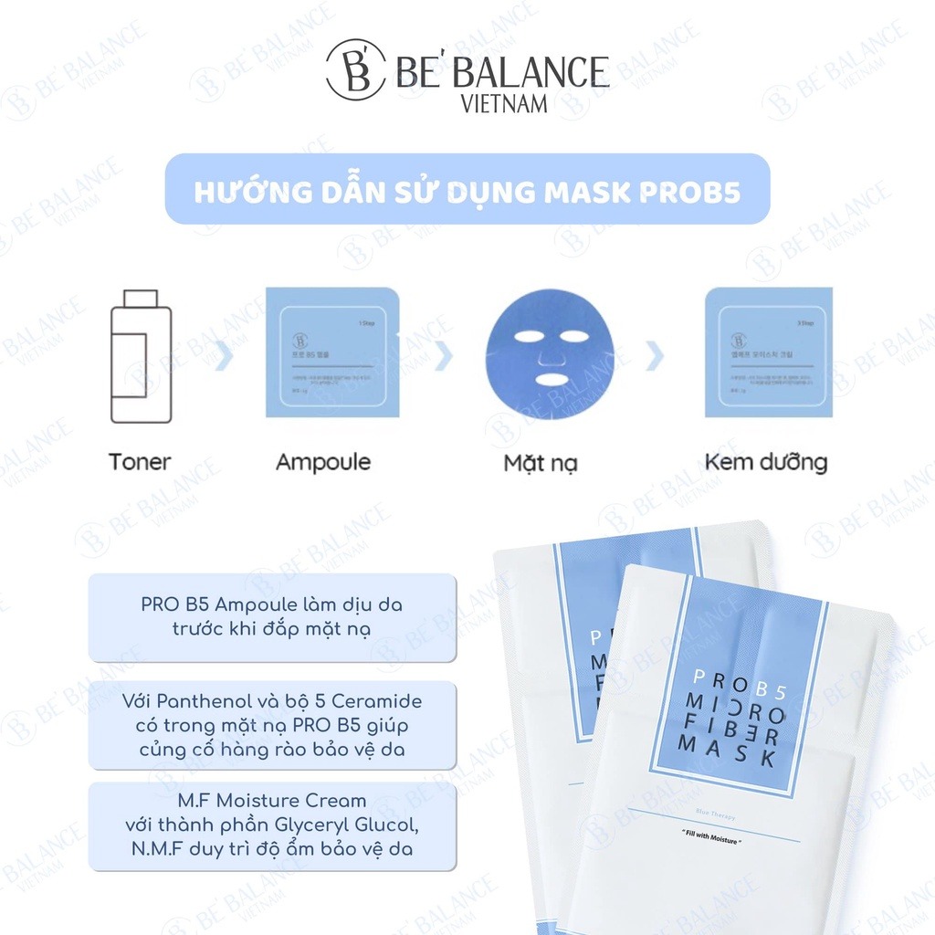 BE BALANCE. mặt nạ giấy Pro B5 xanh dương cấp ẩm