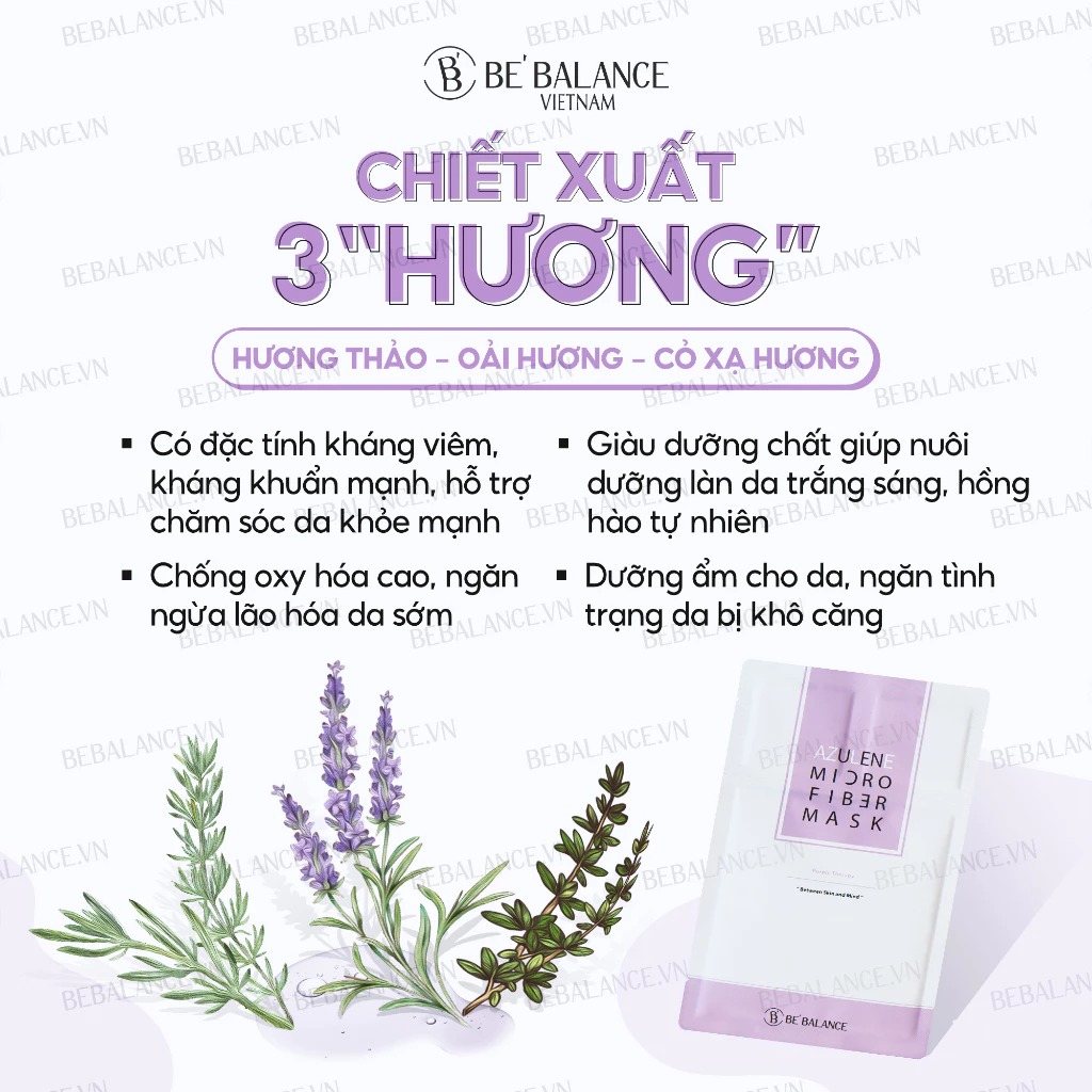 BE BALANCE. Mặt Nạ Giấy Tím Thải Độc Da