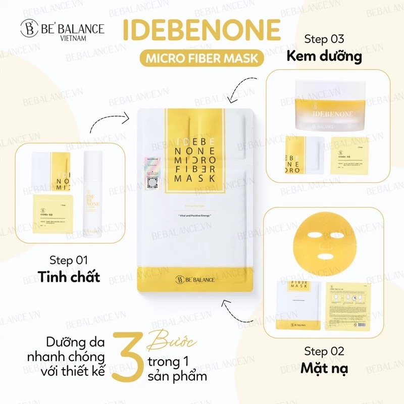 BE BALANCE. Mặt Nạ Giấy Vàng Trắng Da