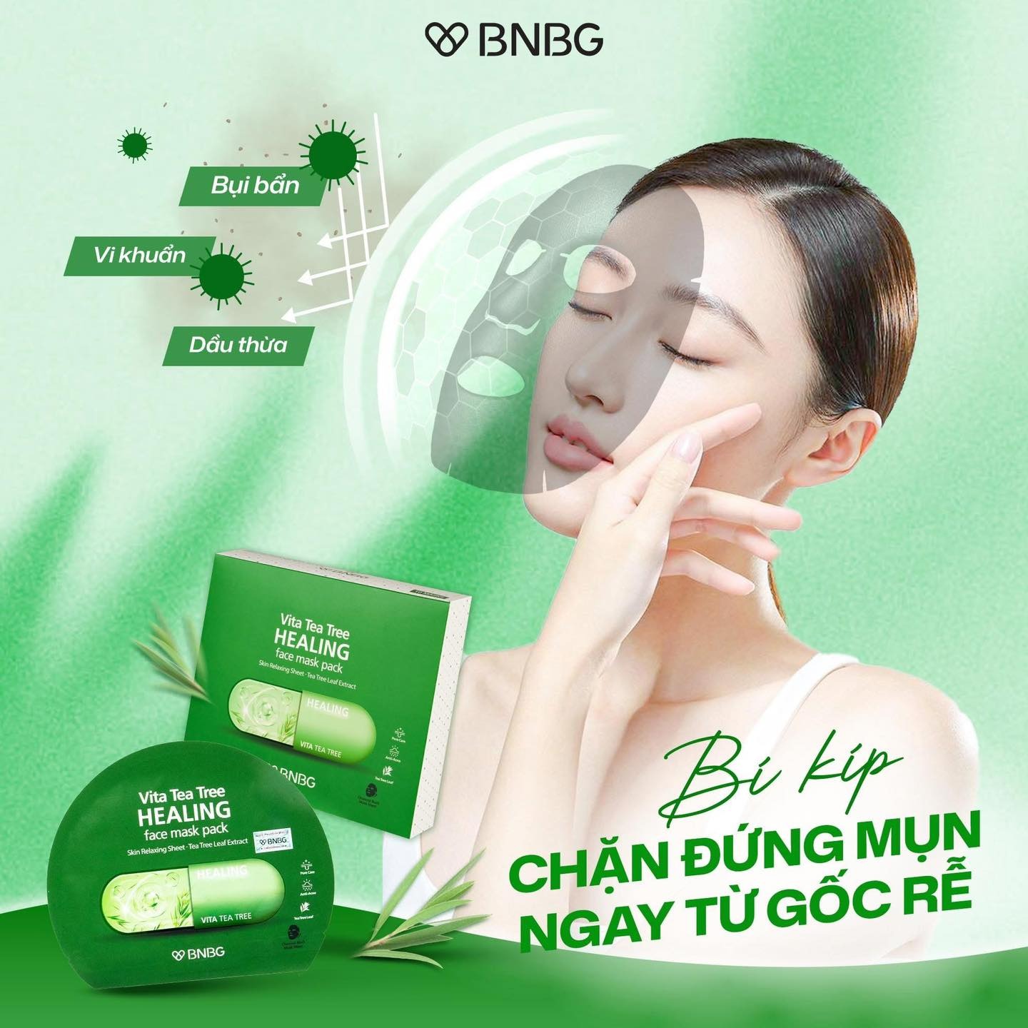 Mặt Nạ Giấy Tràm Trà Vita Tea Tree BNBG