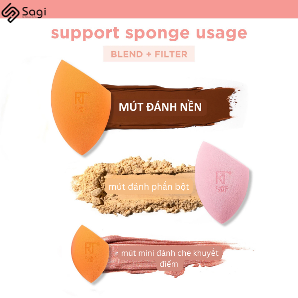 Set Mút Trang Điểm Real Techniques Ultimate Makeup Sponge Blending And Setting Trio