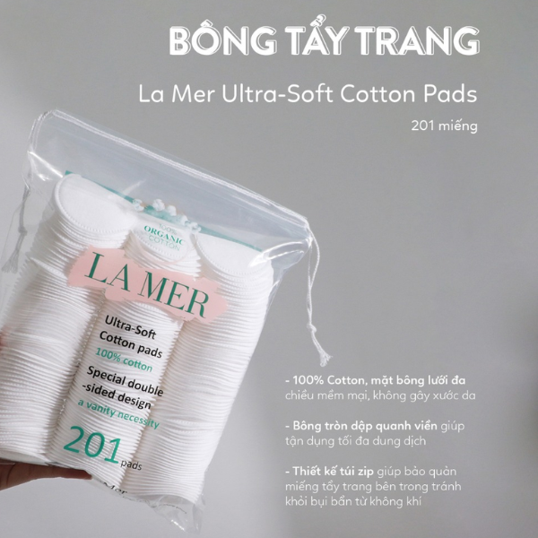 Bông Tẩy Trang Cao Cấp La Mer 225 miếng (mẫu mới đổi tên sang La Soiree)