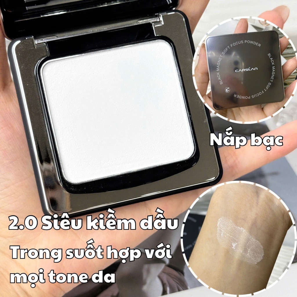 Phấn Phủ Carslan Black Magnet Soft Mist Powder Dạng Nén 02 Siêu Kiềm Dầu