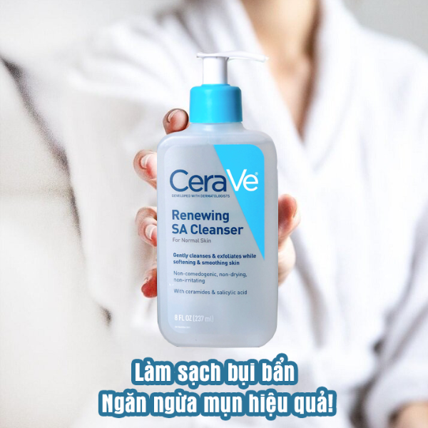 Sữa rửa mặt Cerave Renewing SA 237ml Dành Cho Da Dầu Mụn