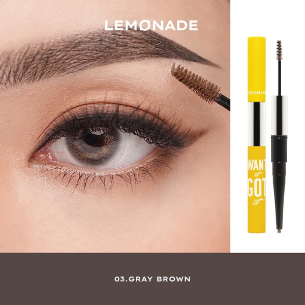 Chì Kẻ Mày Hai Đầu Tiện Lợi Cho Lông Mày Hoàn Hảo Lemonade Want It Got It Dual Eyebrow màu #Gray Brown