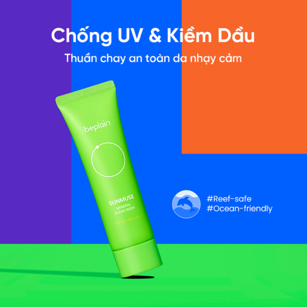 Kem Chống Nắng Kiềm Dầu, Kháng Nước Beplain Sunmuse Mineral Sunscreen SPF50+ PA++++ 50ml