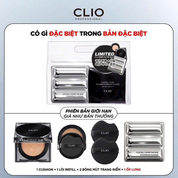 Phấn Nước CLIO Kill Cover The New Founwear Cushion SPF 50+ PA+++ (Padding Case)