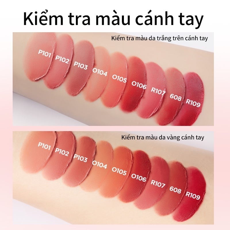 COLORKEY. Son Kem Bùn Màu O105 Tea Apricot Hồng Trà Mơ