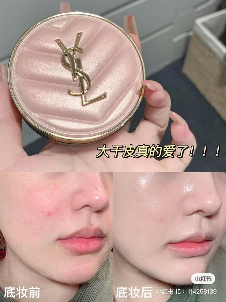 [mini] Cushion Phấn Nước Mini Vỏ Hồng Touche Eclat Glow Pact 5g Màu B10 Porcelain Trắng Hồng
