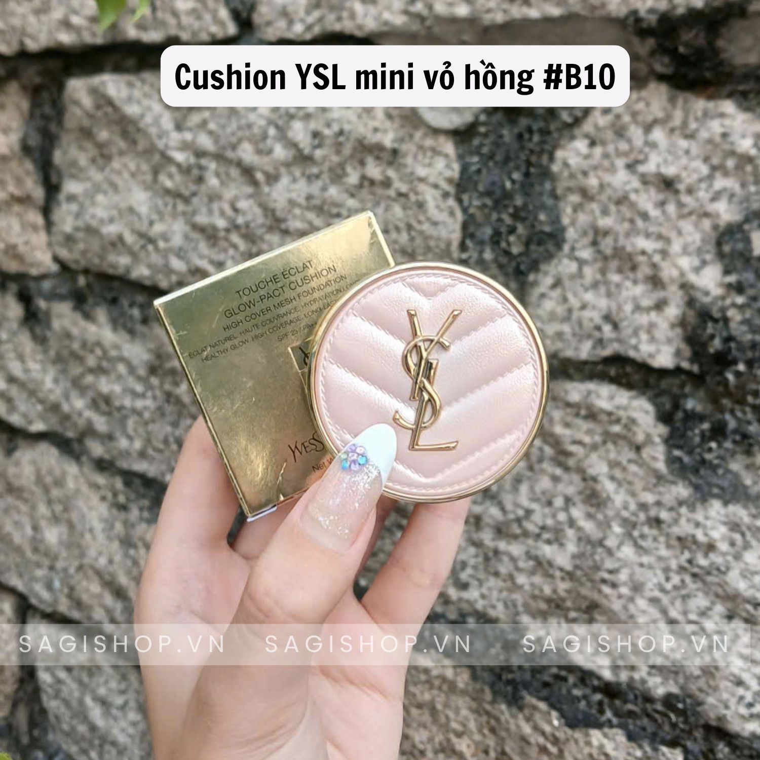 [mini] Cushion Phấn Nước Mini Vỏ Hồng Touche Eclat Glow Pact 5g Màu B10 Porcelain Trắng Hồng