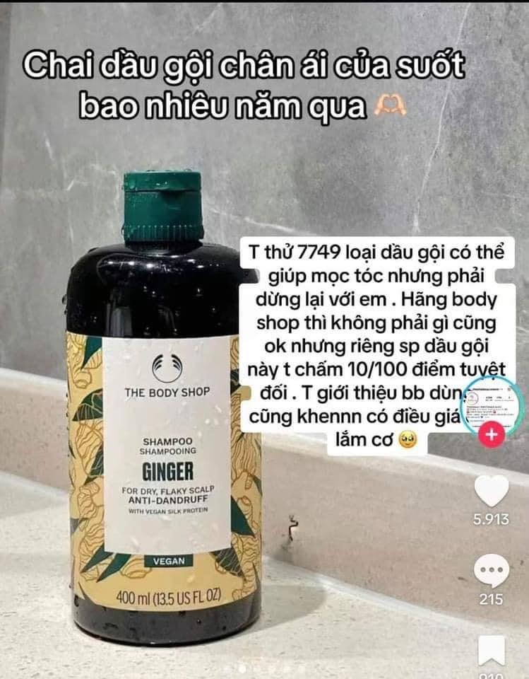 THE BODY SHOP. Dầu gội gừng 400ml