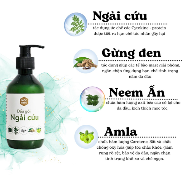 Dầu gội trị nấm gàu Ngải Cứu Mộc Nhu 300ml