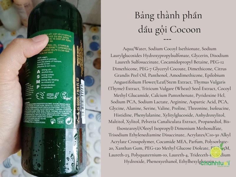 SET GỘI XẢ BƯỞI COCOON 500ML + 310ML