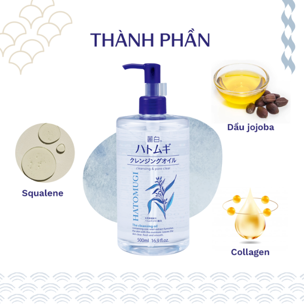 Dầu tẩy trang Hatomugi 500ml