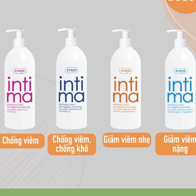 Dung dịch vệ sinh Intima màu cam giảm viêm nhẹ 500ml