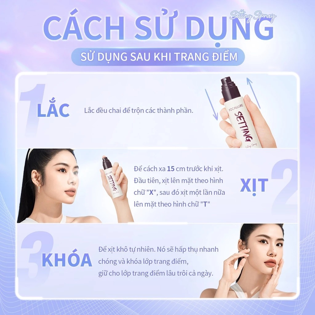 FOCALLURE Xịt khóa makeup 65ml