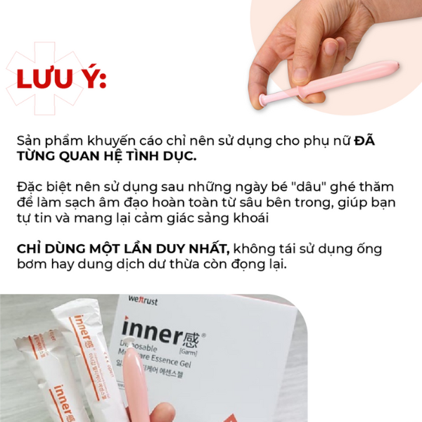 [combo 5 ống] Gel vệ sinh phụ khoa Wettrust Inner Disposable Multicare Essence Gel #Màu Cam